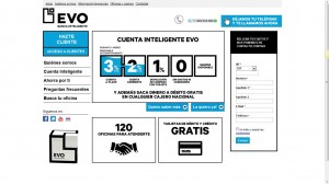 Website EVO Banco Portada del website EVO Banco en 2012