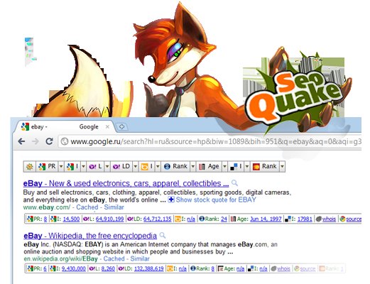 Imagen de SEO Quake funcionando